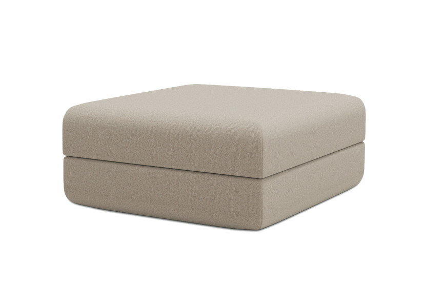 Pouf convertible et modulable - Tissu lisse Beige