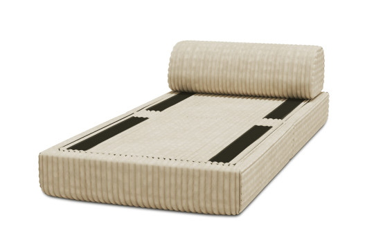 Fauteuil convertible et modulable - Velours côtelé XL Beige
