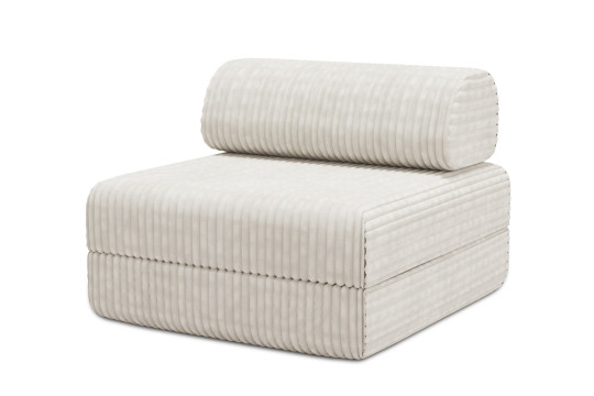 Fauteuil convertible et modulable - Velours côtelé XL Blanc