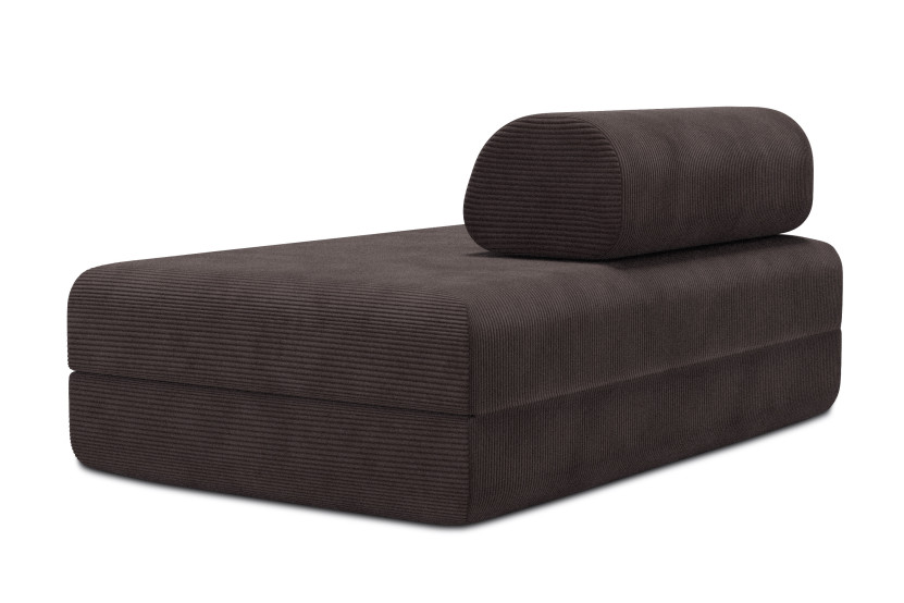 Canapé 2 places convertible et modulable - Velours côtelé Marron