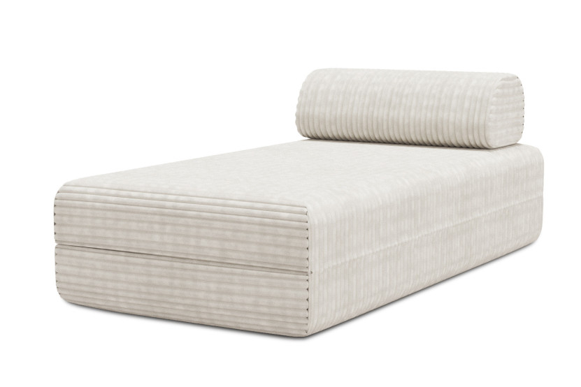 Méridienne convertible et modulable - Velours côtelé XL Blanc