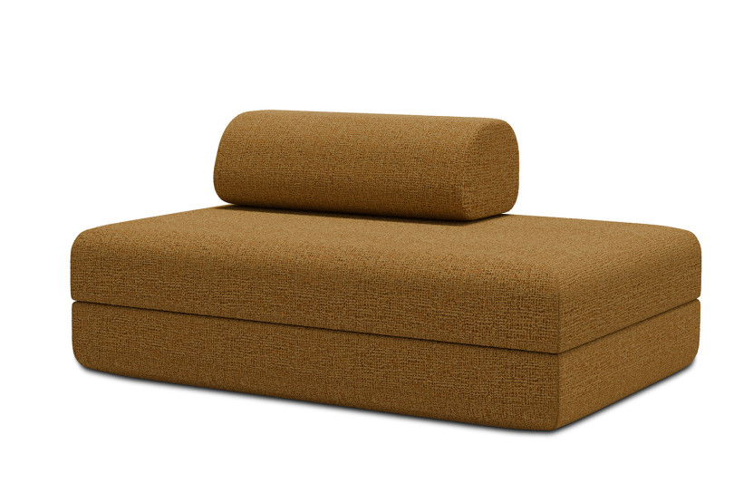 Canapé 2 places convertible et modulable - Tissu tweed Jaune