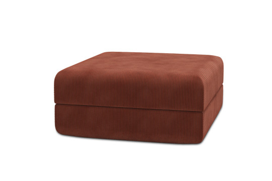 Housse Pouf convertible - Tissu velours côtelé terracotta