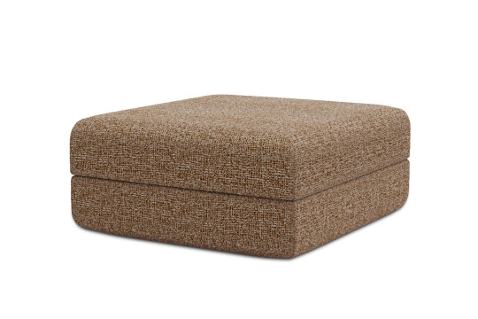 Pouf convertible et modulable - Tissu tweed Marron