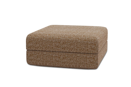 Housse Pouf convertible - Tissu tweed marron