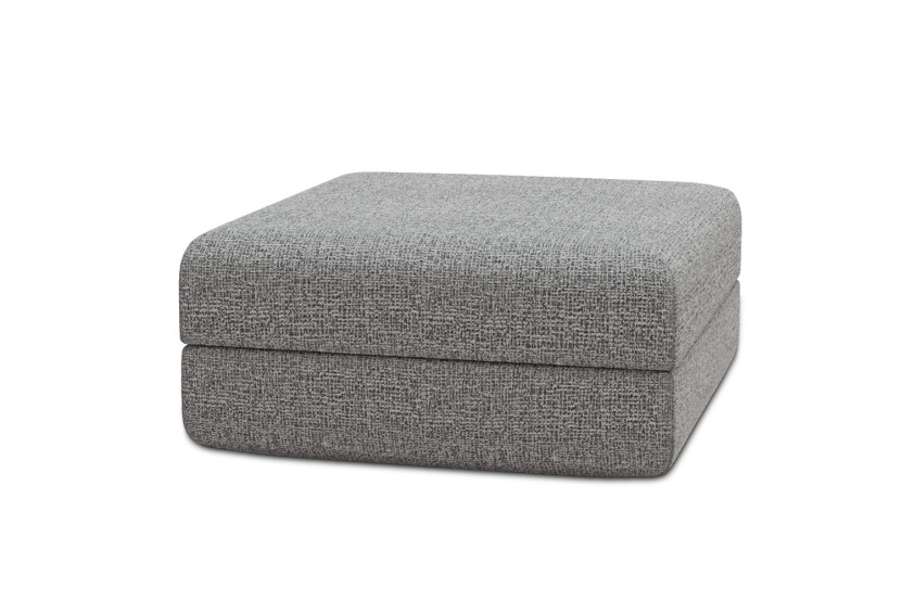 Housse Pouf convertible - Tissu tweed gris