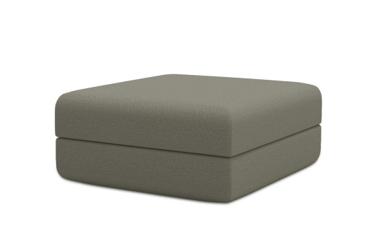 Pouf convertible et modulable - Tissu lisse Taupe