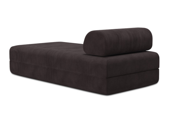 Méridienne convertible et modulable - Velours côtelé Marron