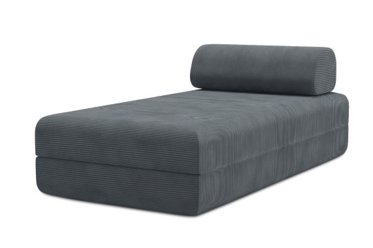 Méridienne convertible et modulable - Velours côtelé Gris