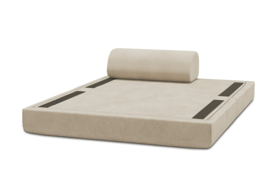 Canapé 2 places convertible et modulable - Velours côtelé Beige