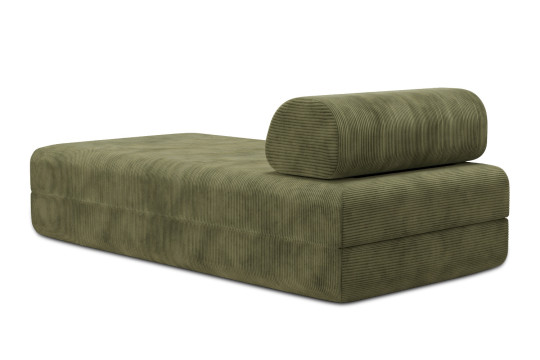 Méridienne convertible et modulable - Velours côtelé Vert