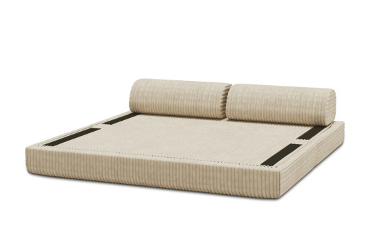 Canapé 3 places convertible et modulable - Velours côtelé XL Beige