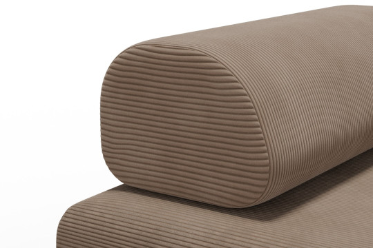 Méridienne convertible et modulable - Velours côtelé Taupe