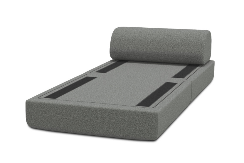 Fauteuil convertible et modulable - Tissu lisse Gris