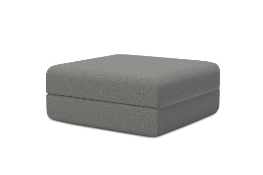 Pouf convertible et modulable - Tissu lisse Gris