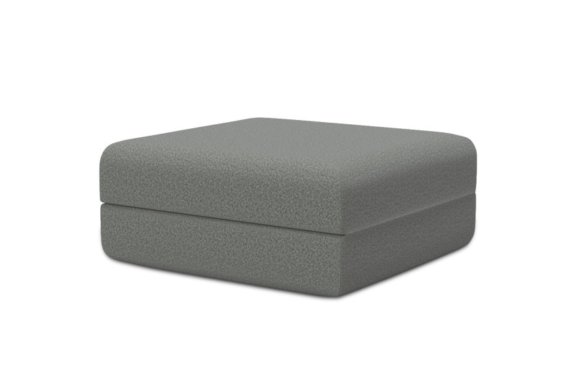 Pouf convertible et modulable - Tissu lisse Gris