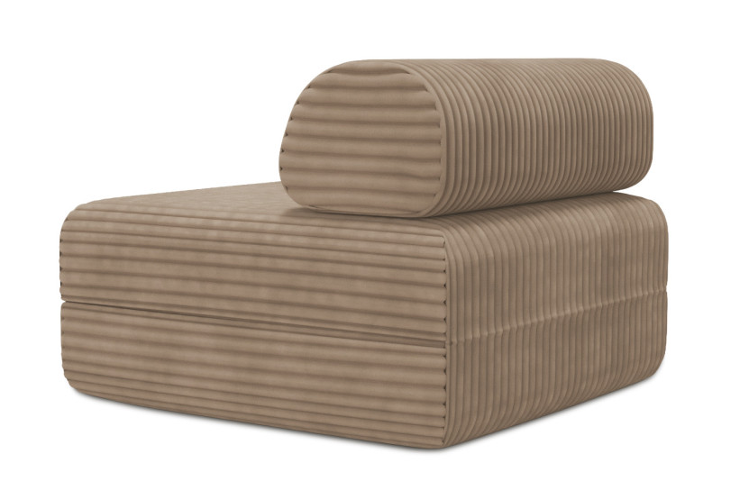 Fauteuil convertible et modulable - Velours côtelé XL Marron