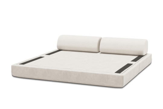 Canapé 3 places convertible et modulable - Velours côtelé Blanc