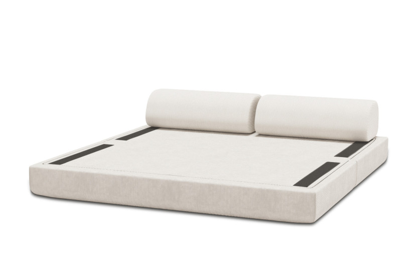 Canapé 3 places convertible et modulable - Velours côtelé Blanc