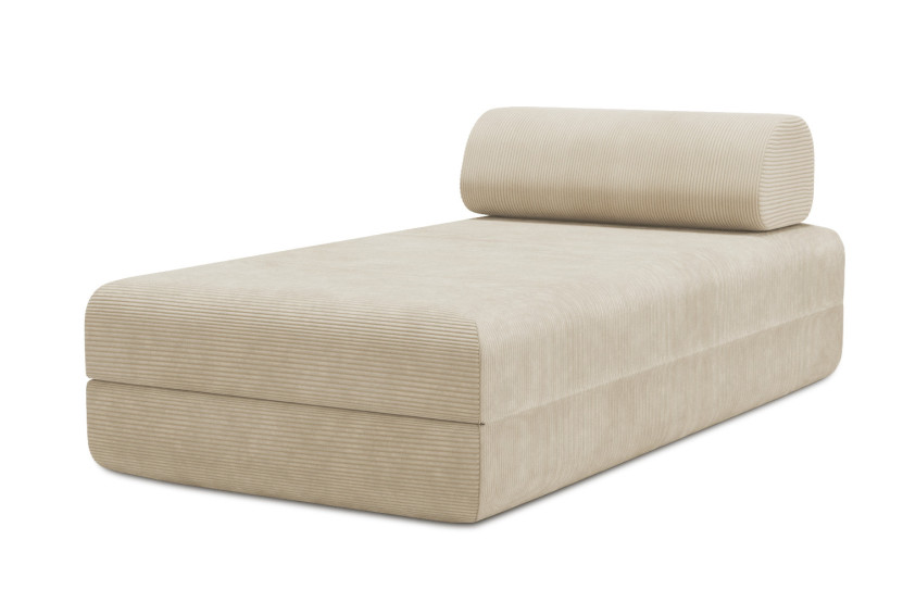 Méridienne convertible et modulable - Velours côtelé Beige