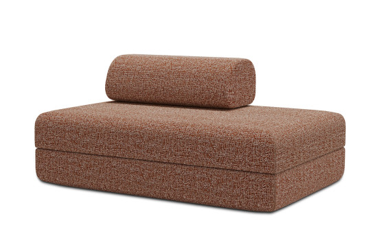 Canapé 2 places convertible et modulable - Tissu tweed Rouge