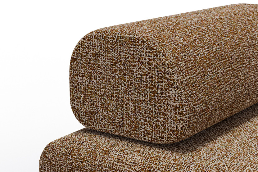 Canapé 2 places convertible et modulable - Tissu tweed Marron