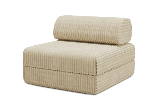 Fauteuil convertible et modulable - Velours côtelé XL Beige