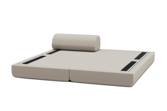 Méridienne convertible et modulable - Tissu lisse Beige