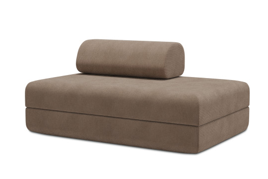Canapé 2 places convertible et modulable - Velours côtelé Taupe