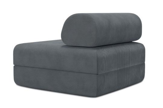 Fauteuil convertible et modulable - Velours côtelé Gris
