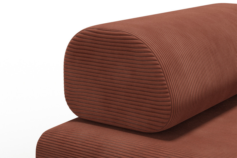 Fauteuil convertible et modulable - Velours côtelé Terracotta