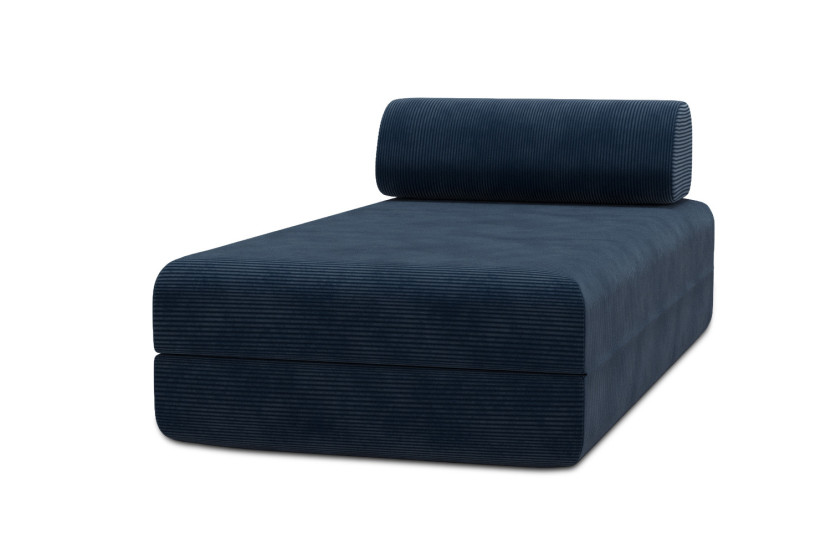 Méridienne convertible et modulable - Velours côtelé Bleu