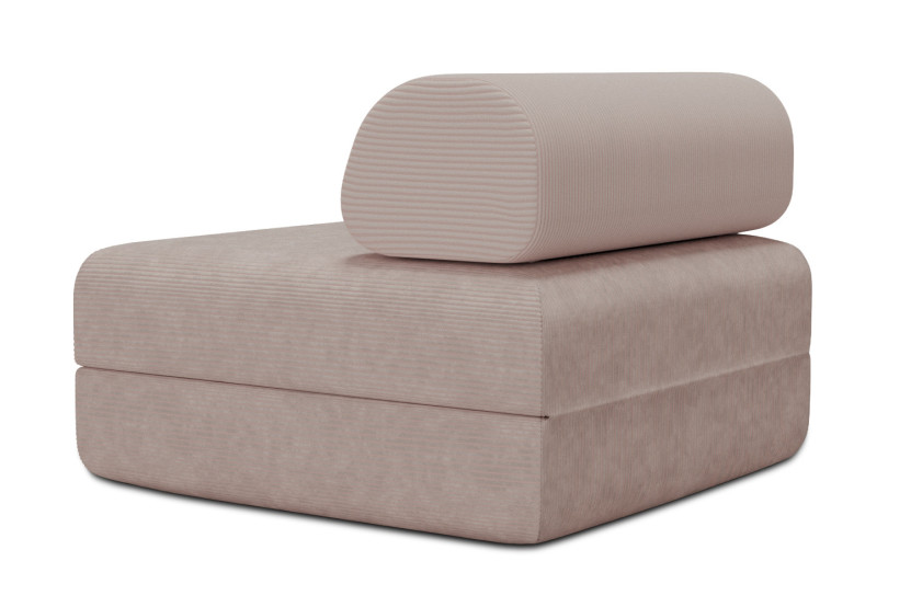 Fauteuil convertible et modulable - Velours côtelé Rose pâle