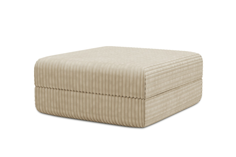 Pouf convertible et modulable - Velours côtelé XL Beige