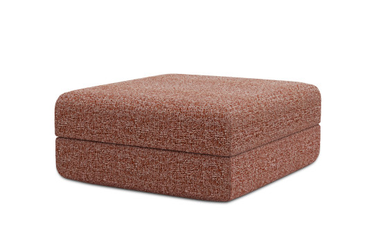 Pouf convertible et modulable - Tissu tweed Rouge