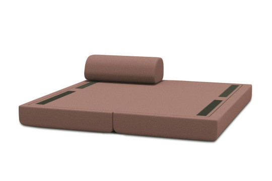 Méridienne convertible et modulable - Tissu lisse Terracotta