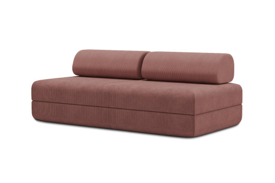 Canapé 3 places convertible et modulable - Velours côtelé Rose