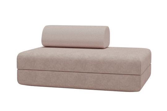 Housse Canapé droit convertible - 2 places - Tissu velours côtelé rose pâle