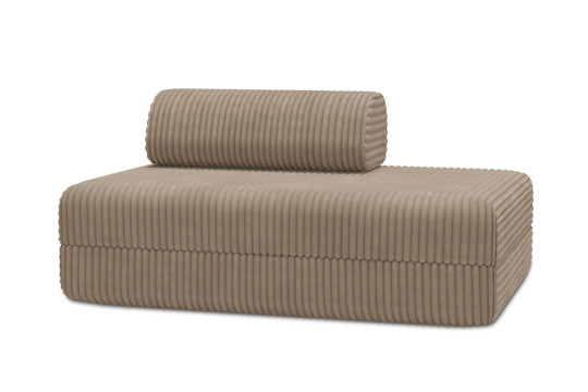 Canapé 2 places convertible et modulable - Velours côtelé XL Marron