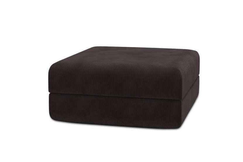 Housse Pouf convertible - Tissu velours côtelé marron