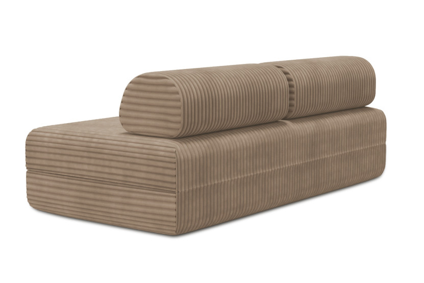Canapé 3 places convertible et modulable - Velours côtelé XL Marron