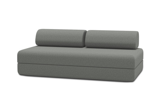 Housse Canapé droit convertible - 3 places - Tissu lisse gris