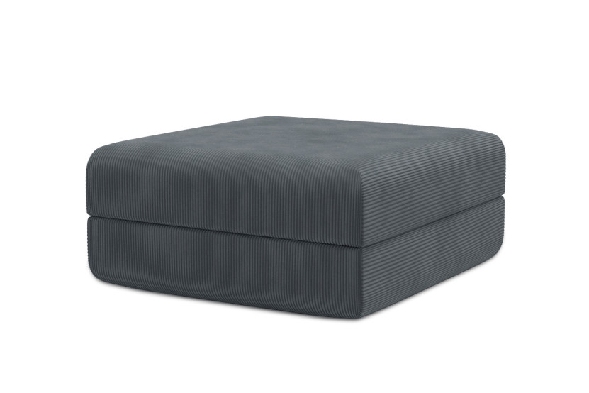 Pouf convertible et modulable - Velours côtelé Gris