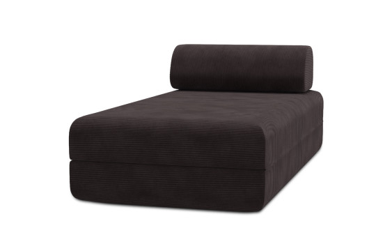 Housse Méridienne convertible - Tissu velours côtelé marron
