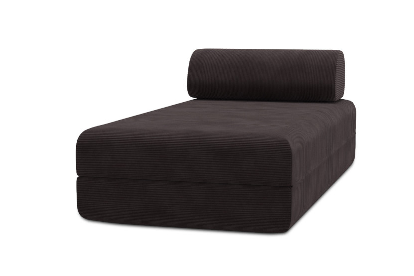 Housse Méridienne convertible - Tissu velours côtelé marron