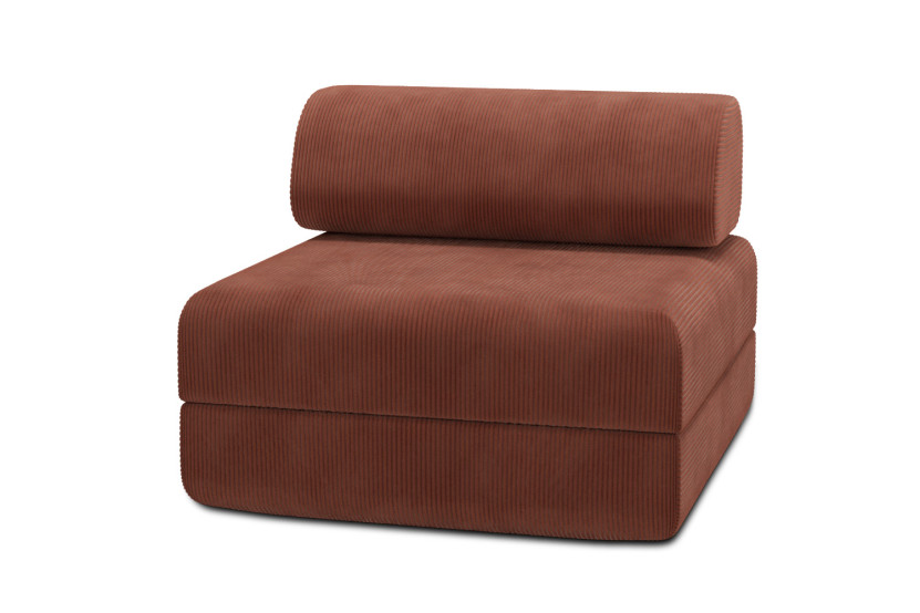 Housse Fauteuil convertible - Tissu velours côtelé terracotta