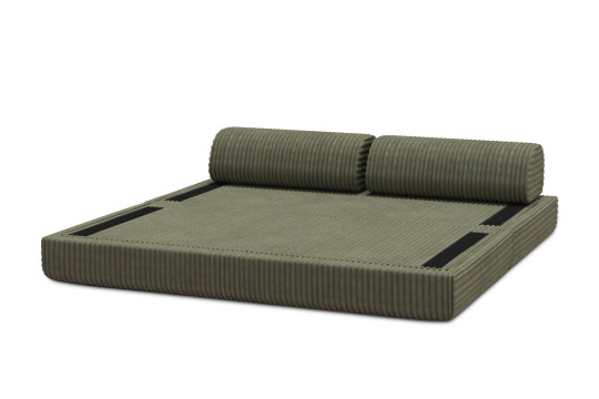 Canapé 3 places convertible et modulable - Velours côtelé XL Vert
