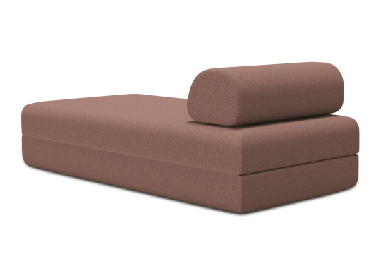 Méridienne convertible et modulable - Tissu lisse Terracotta
