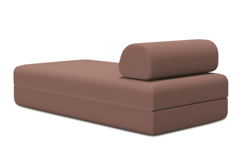 Méridienne convertible et modulable - Tissu lisse Terracotta