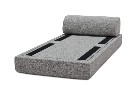 Fauteuil convertible et modulable - Tissu tweed Gris